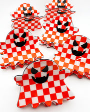 Spooky Checkered Ghost Hair Clip