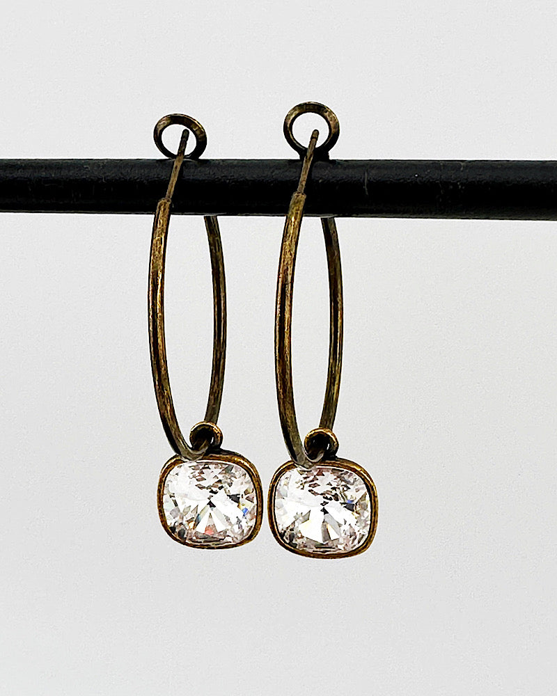 Kamille Gold/Clear Dainty Hoops