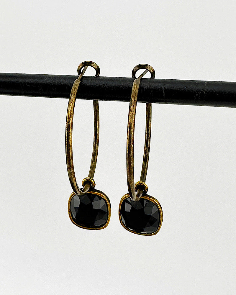 Kamille Black Dainty Hoops