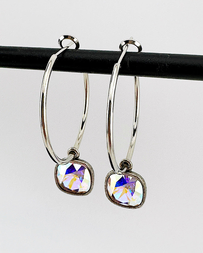 Kamille Silver/AB Dainty Hoops