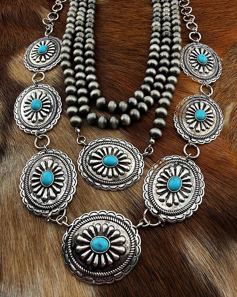 Pueblo 4pc Concho Necklace
