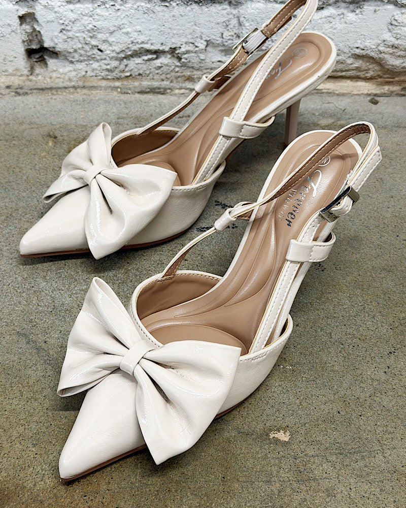 Mariah Nude Bow Heels
