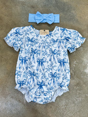 Put a Bow On It Blue Onesie Set