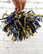 Navy & Gold Hair/Wrist Pom