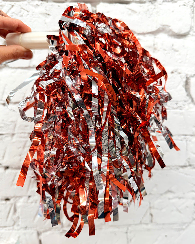Red & Silver Shaker Pom