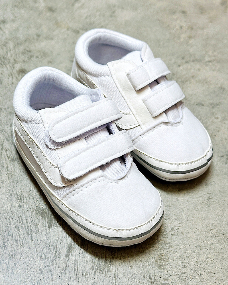 On-the-go White Velcro Sneakers