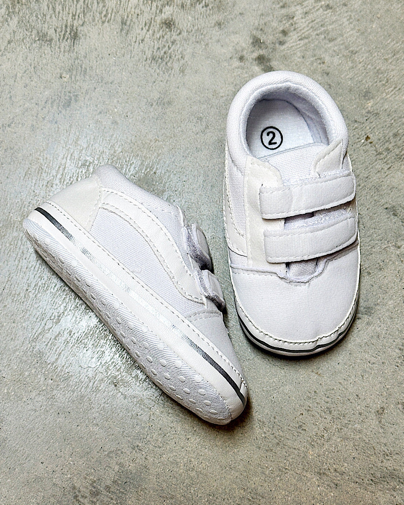 On-the-go White Velcro Sneakers