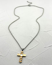Iron & Gold Cross Necklace