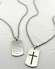 Strong & Courageous Dog Tag Necklace
