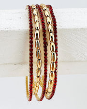Chelsea 5pc Ruby Bracelet Stack