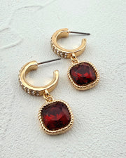 Fire & Ice Ruby Hoops