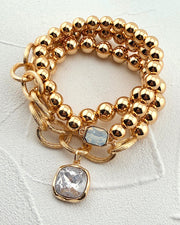 Girl On Fire Crystal 3pc Bracelet Stack