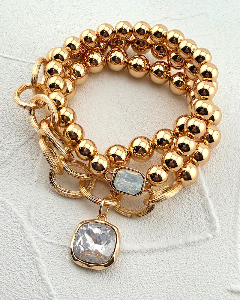 Girl On Fire Crystal 3pc Bracelet Stack