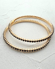 Glimmer Girl Black 2pc Bangle Set