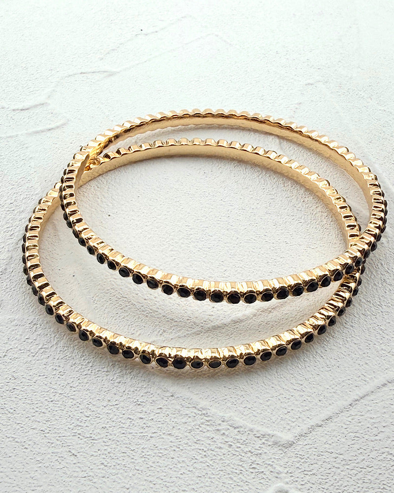 Glimmer Girl Black 2pc Bangle Set