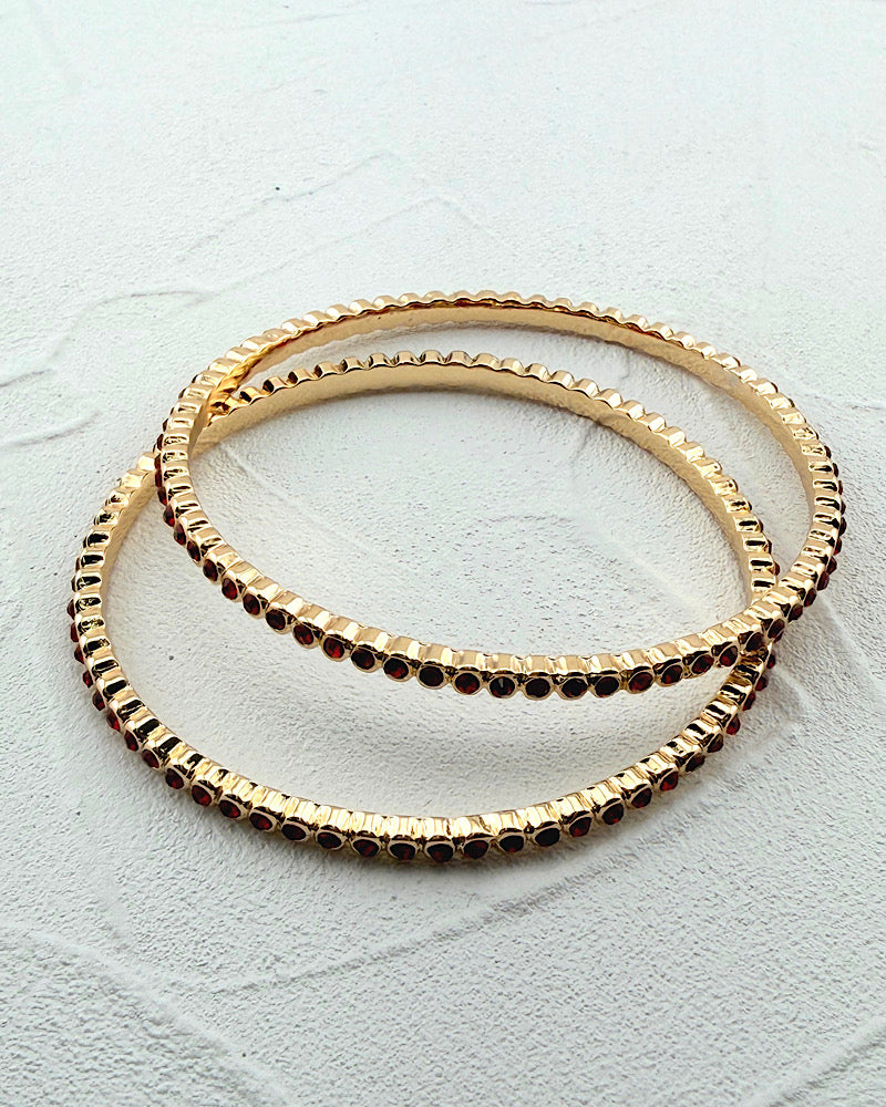 Glimmer Girl Ruby 2pc Bangle Set