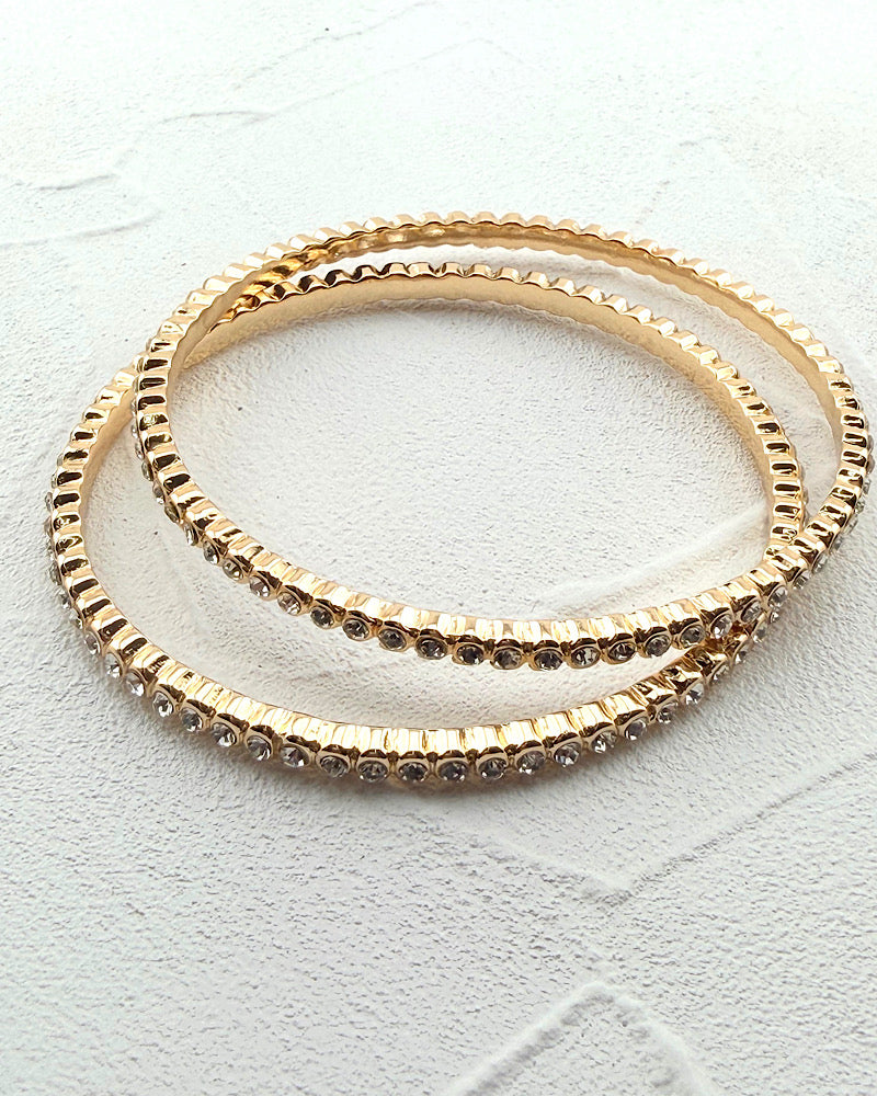 Glimmer Girl Crystal 2pc Bangle Set
