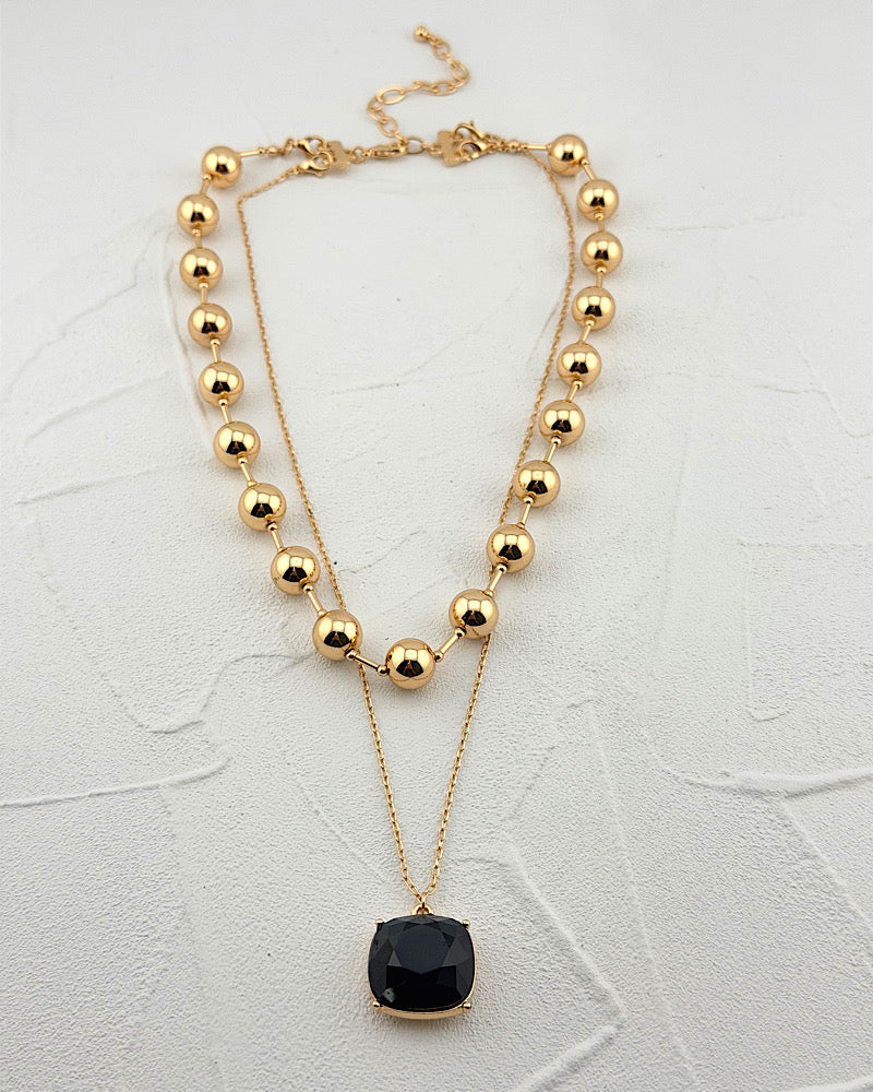 Girl On Fire Black Necklace