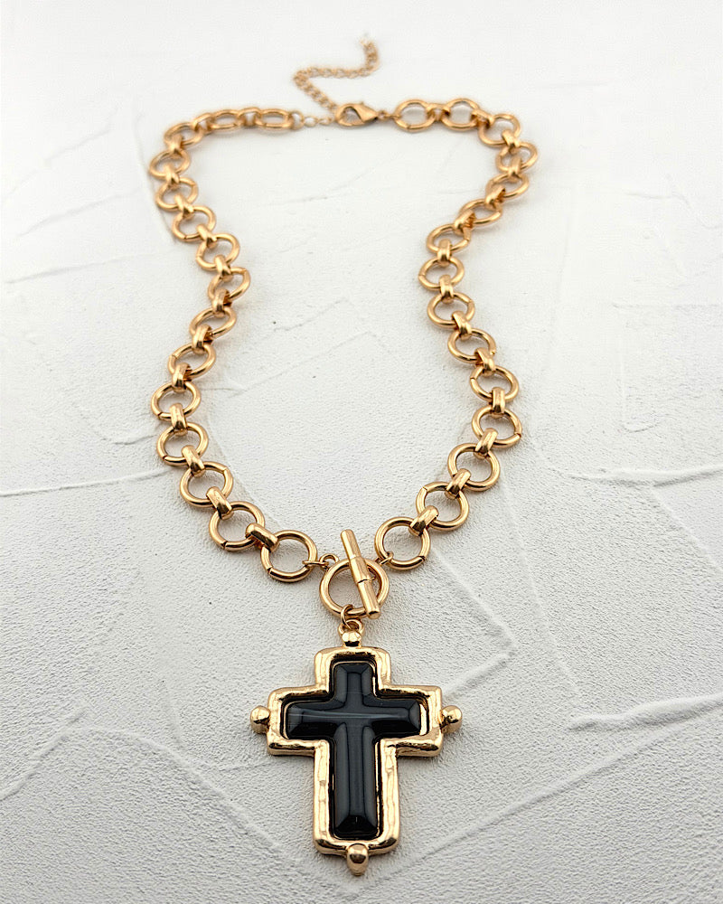 Jet Set Cross Necklace
