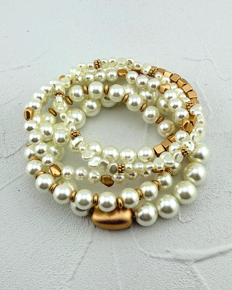 Pearl Whisper 5pc Bracelet Stack