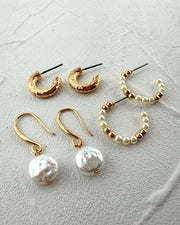 Ivory Kiss Earring Trio