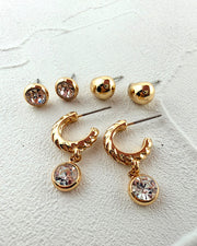 Pure Brilliance Gold Earring Trio