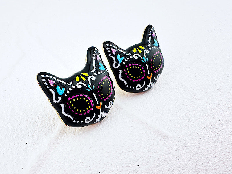 Black Magic Cat Studs