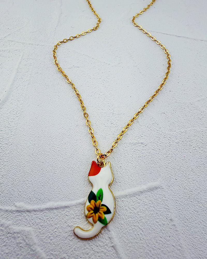 Floral Feline Necklace