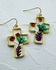 Blooming Cross Earrings