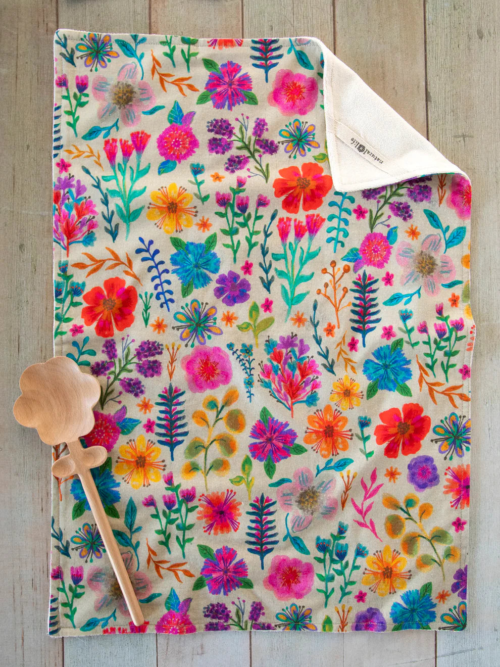 Rainbow Garden Cotton Dishtowel