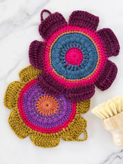 2pc Daisy Crochet Trivets
