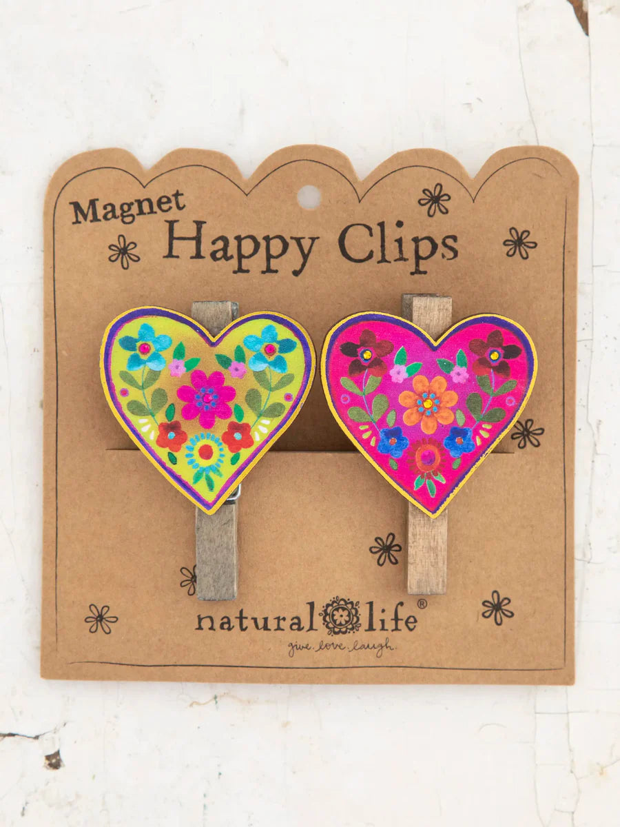 Set of 2 Magnet Heart Clips