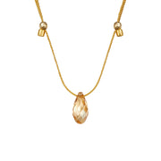 Gold Shade Light Prism Crystal Necklace