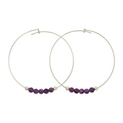 Amethyst Sterling Silver Hoops