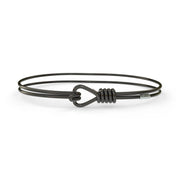 Platinum Black Love Knot Bracelet