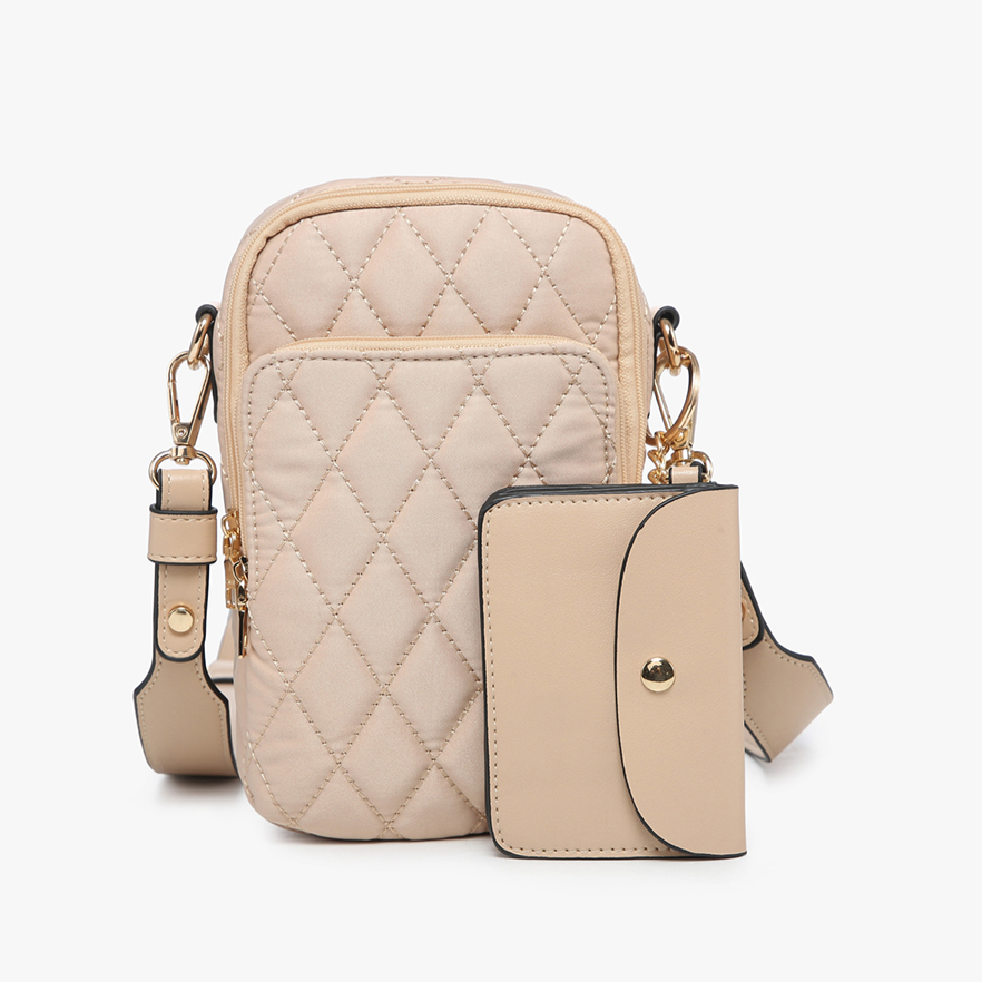 Parker Tan Quilted Crossbody Set