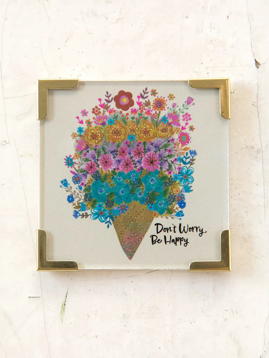 Don't Worry Be Happy Corner Magnet