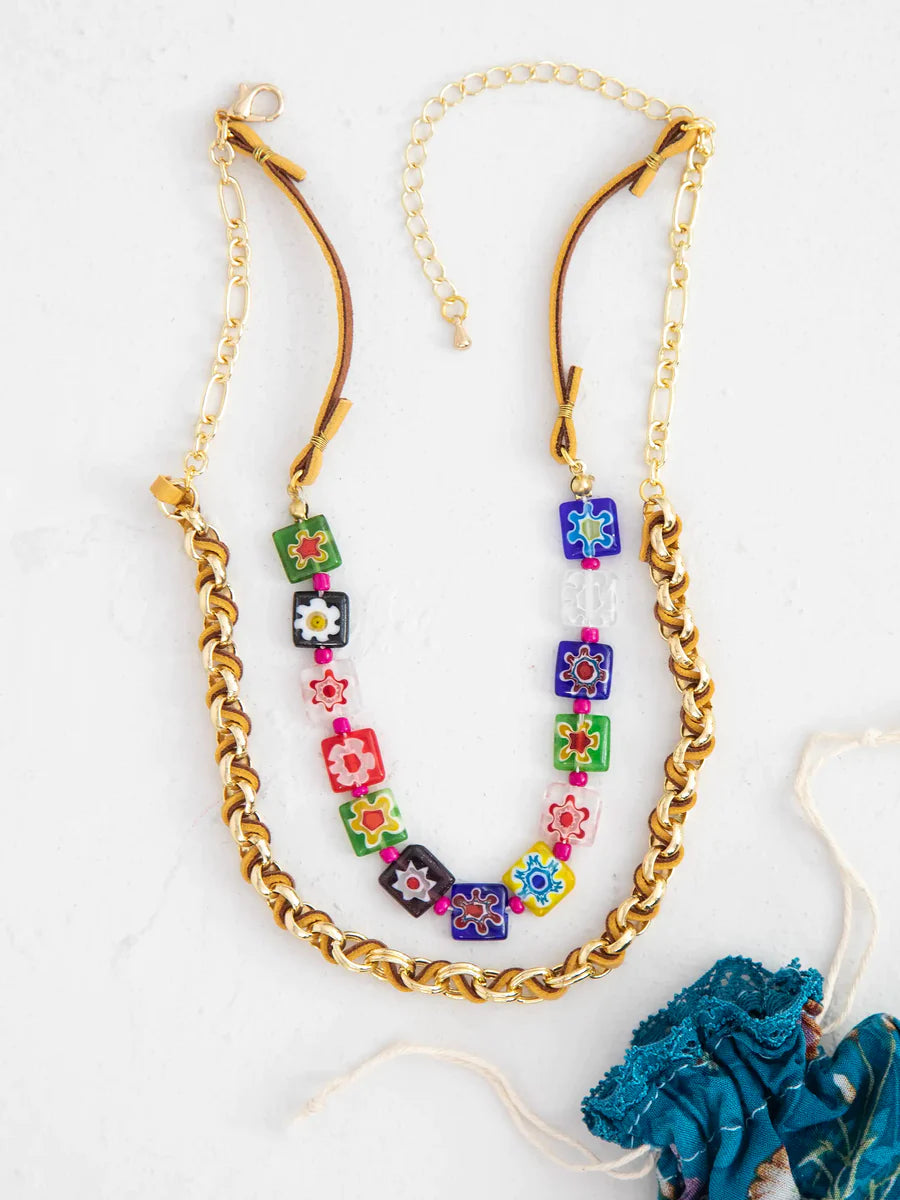 Millefiori Layered Choker