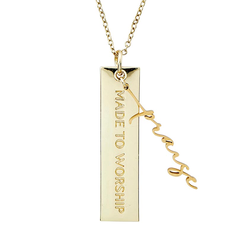 Name Plate Necklace - Praise