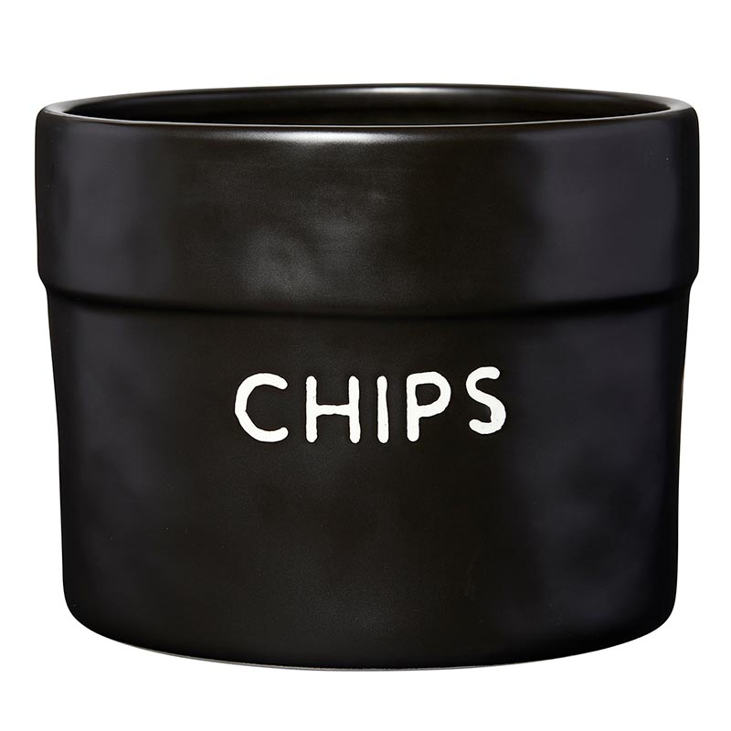 Black Ceramic Chips Bucket