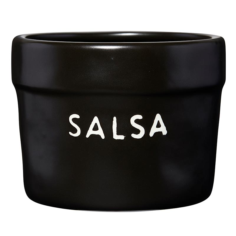 Black Ceramic Salsa Bowl