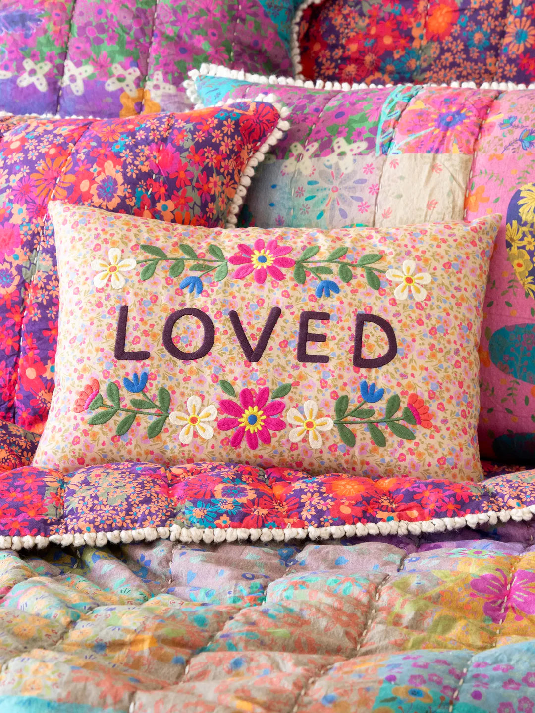 LOVED Floral Pillow