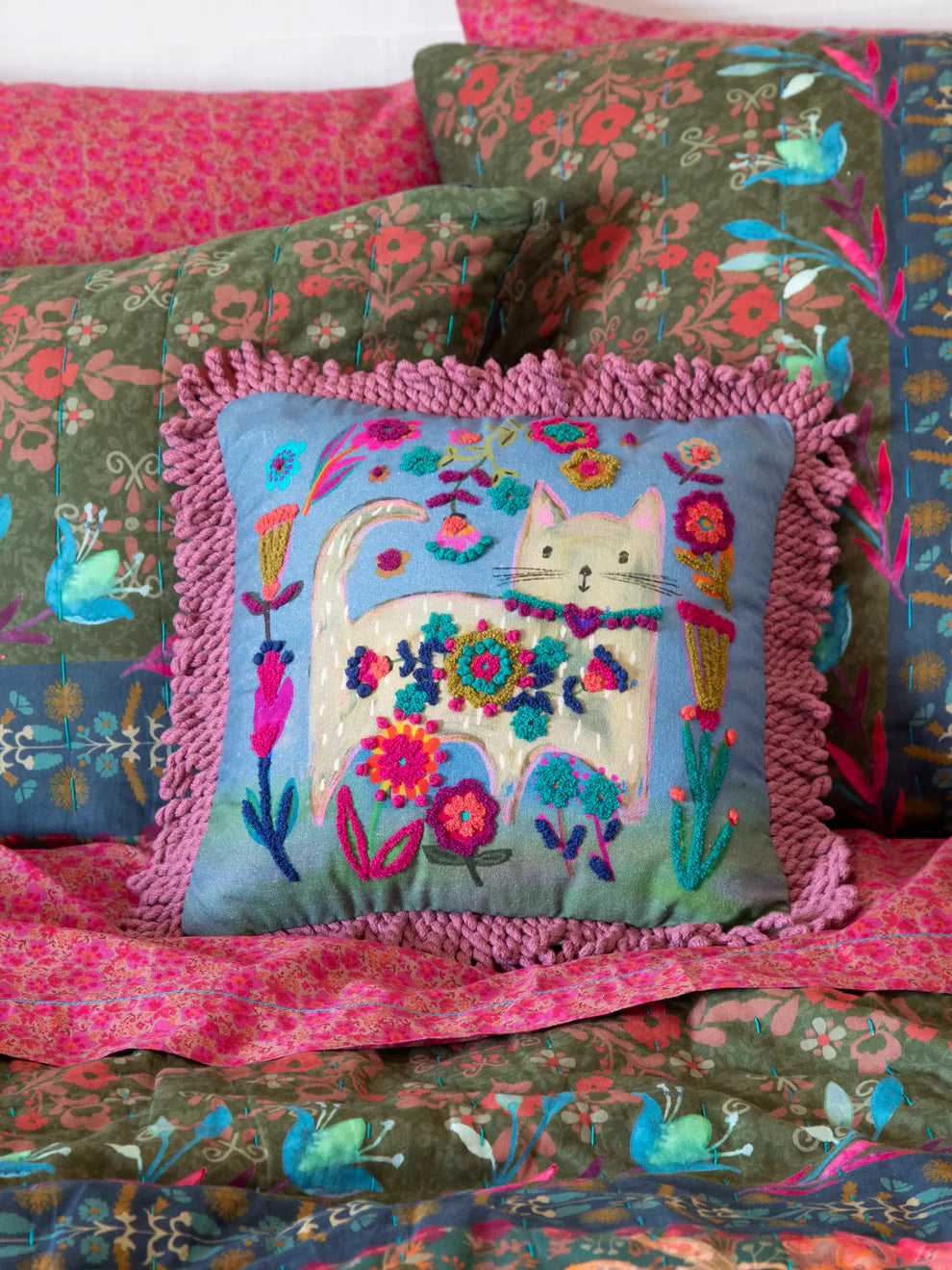 Cat Tufted Pillow