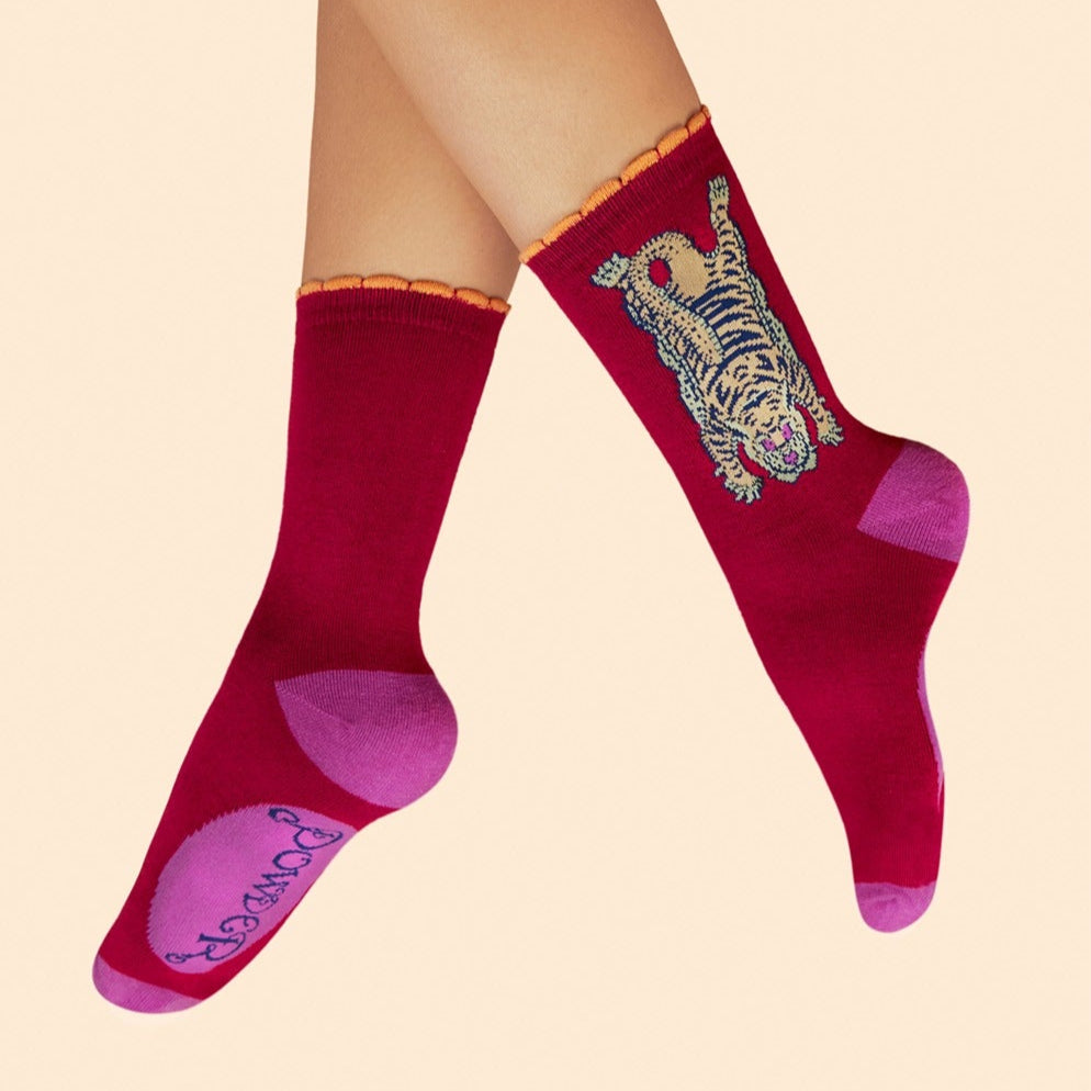 Ikat Tiger Crew Socks