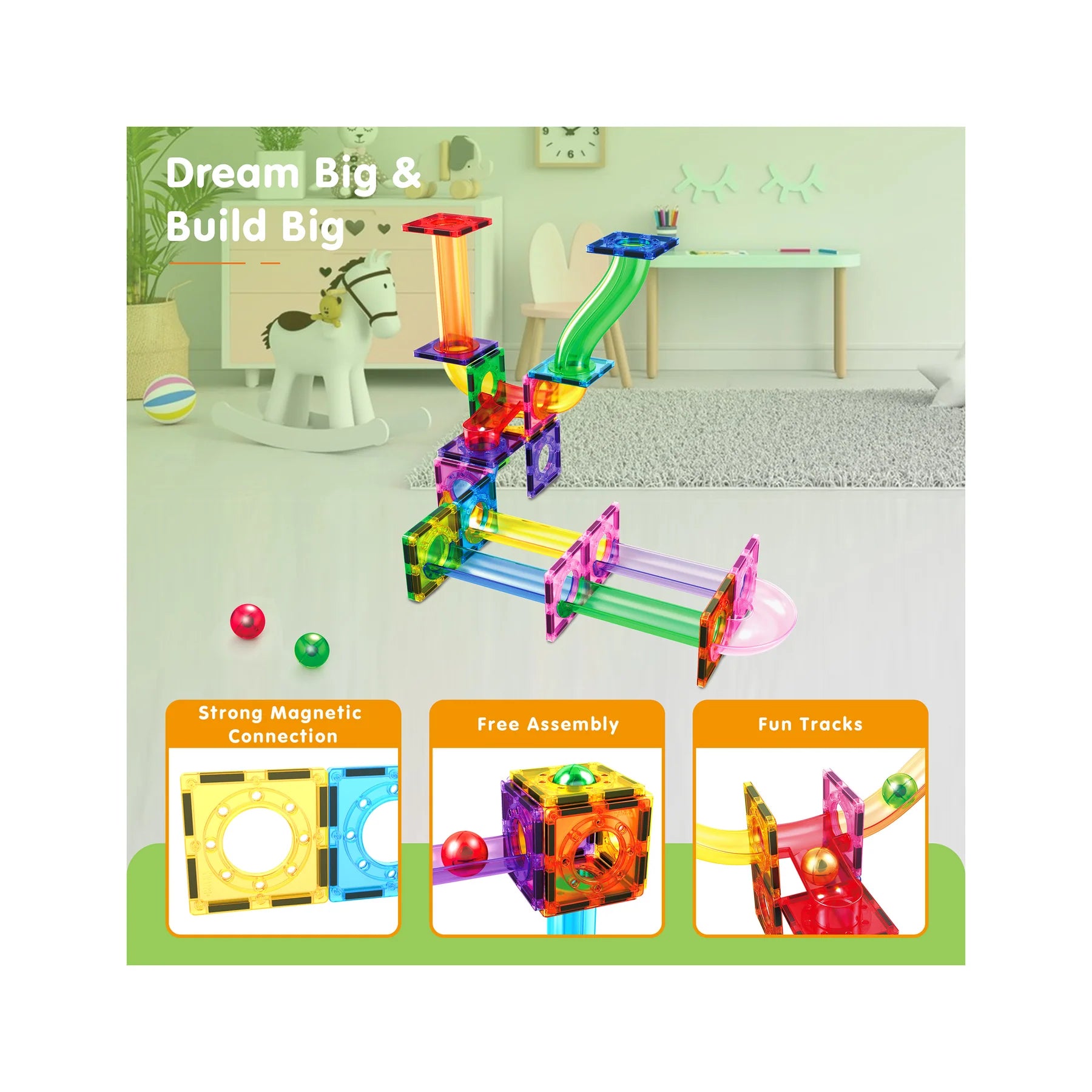 40pc Marble Run Building Blocks Connecting Set