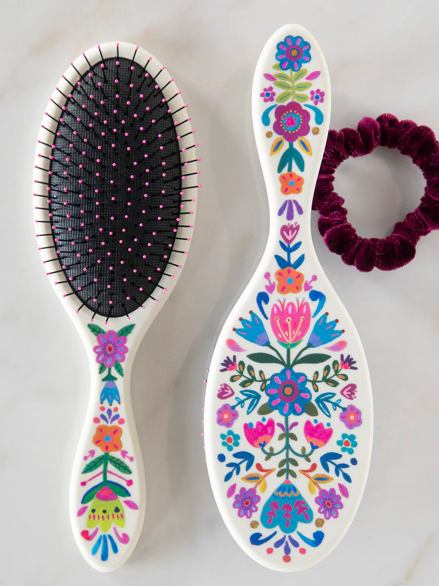Cream Flower Wet/Dry Hairbrush