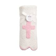 Pink Cross Chenille Blanket