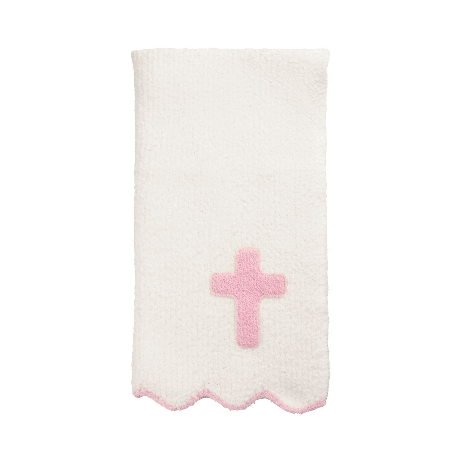 Pink Cross Chenille Blanket