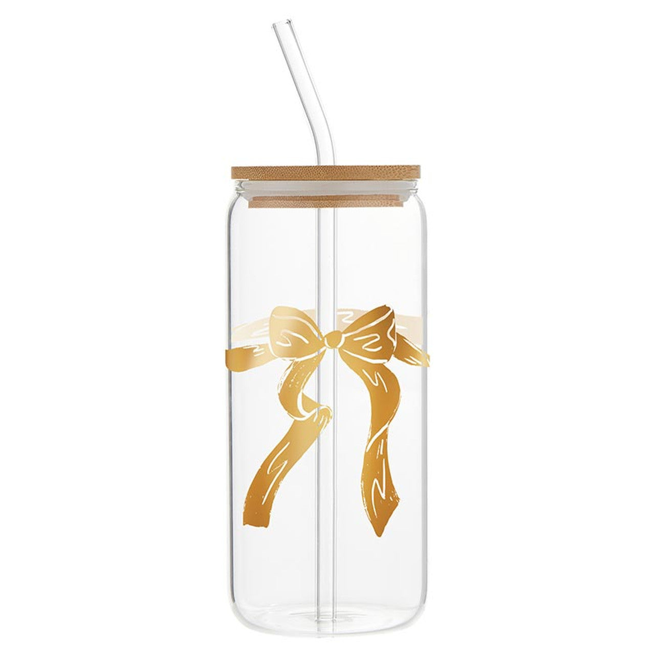 Gold Bow Glass Tumbler