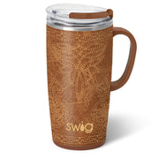 Saddle Stitch Cognac Travel Mug 22oz